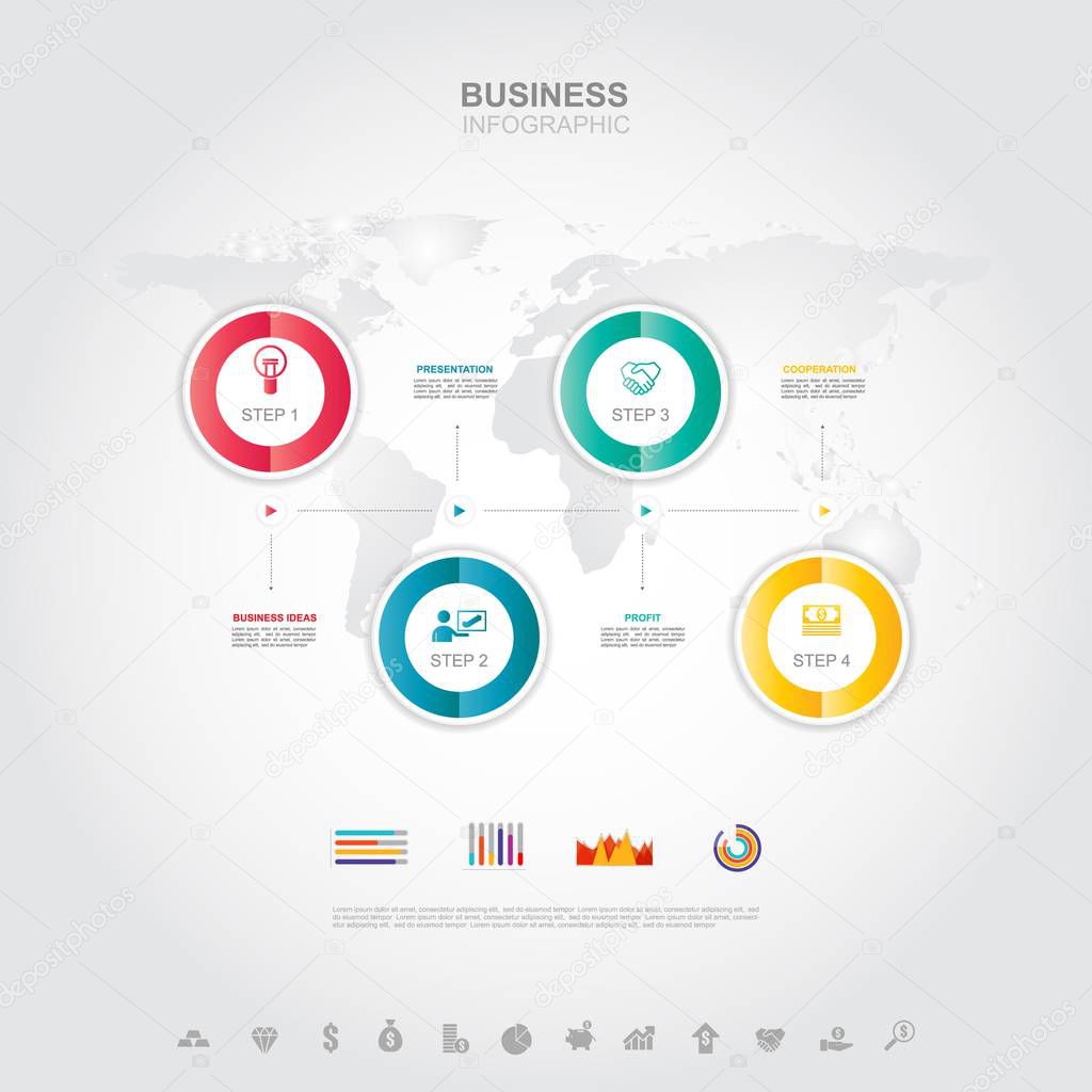 Business infographic Business success concept with graph. vector design. Elements of this image furnished by NASA no15