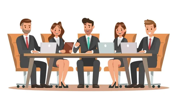 Set Business Characters Working Office Vector Illustration Design No2 — Stock Vector