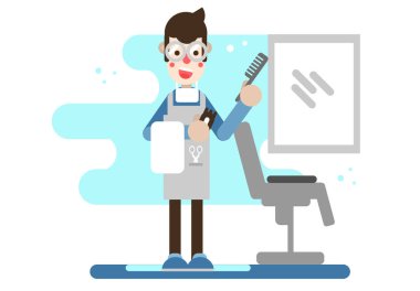 Karakter tasarımı Barber kariyer vektör tasarımı