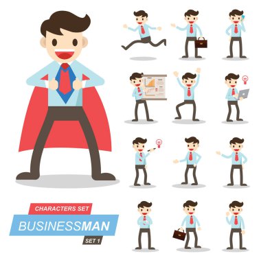 İş adamı karakter tasarımı seti. 5 numara.