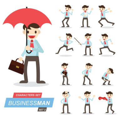 İş adamı karakter tasarımı seti. 9 numara.