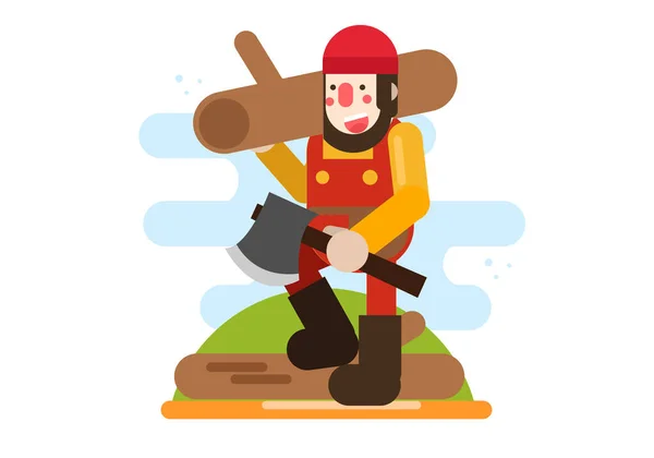 Character Design Carpenter Career Vector Design — Stock Vector