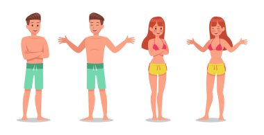Yaz tatili. 8 numaralı People karakter tasarımı