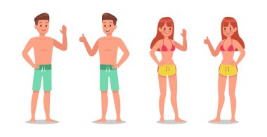 Yaz tatili. 9 numaralı People karakter tasarımı
