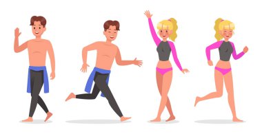 Yaz tatili. 19 numaralı People karakter tasarımı