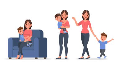 aile karakter vektör dizaynı 4