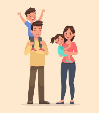 aile karakter vektör tasarımı 10