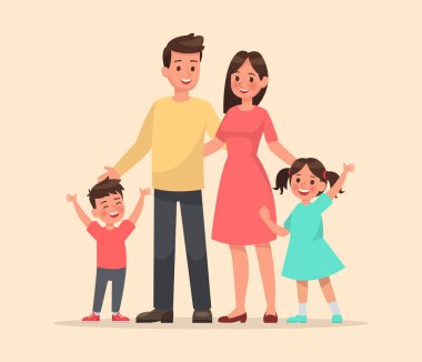 aile karakter vektör dizaynı 9