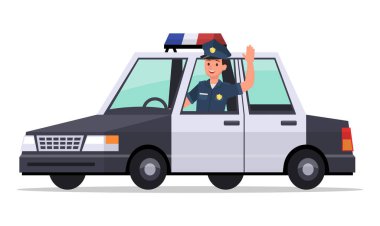 Polis karakteri 4 numaralı vektör tasarımı