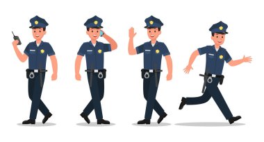 Polis karakteri 6 numaralı vektör tasarımı