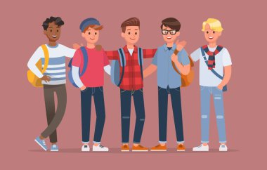 4 numaralı öğrenci karakter vektör tasarımı