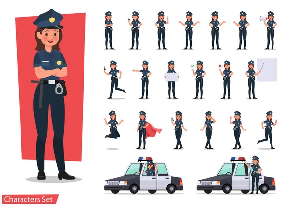 Desenho Vetor Caráter Policial No13 —  Vetores de Stock