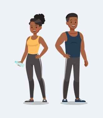 4 numaralı Fitness karakter vektör tasarımı