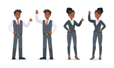 Ofis karakter vektör tasarımında çalışan iş adamları. 13 numara.