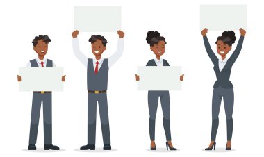 Ofis karakter vektör tasarımında çalışan iş adamları. 19 numara.