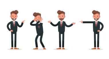 İş adamı karakter vektör dizaynı. 3 numara.