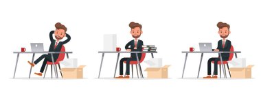 İş adamı karakter vektör dizaynı. 13 numara.