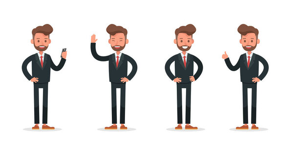 Set of Businessman character vector design. no2