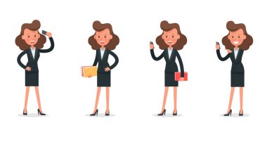 İş kadını karakter vektör dizaynı. 5 numara.