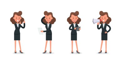 İş kadını karakter vektör dizaynı. 4 numara.