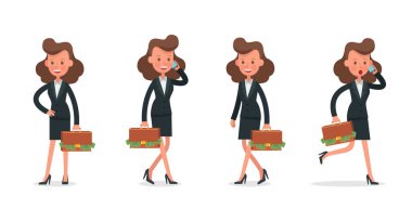 İş kadını karakter vektör dizaynı. 8 numara.