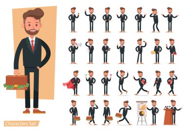 İş adamı karakter vektör dizaynı. 15 numara.