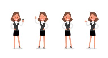 İş kadını karakter vektör dizaynı. 18 numara.