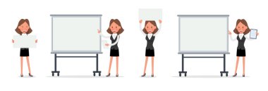 İş kadını karakter vektör dizaynı. 21 numara.