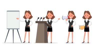 İş kadını karakter vektör dizaynı. 27 numara.