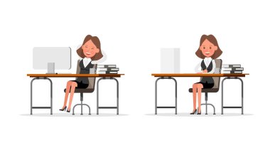 İş kadını karakter vektör dizaynı. No 31