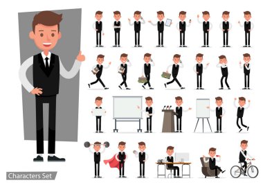 İş adamı karakter vektör dizaynı. No 31