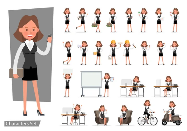 İş kadını karakter vektör dizaynı. 33 numara.