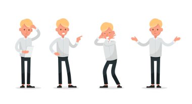 İş adamı karakter vektör dizaynı. 36 numara.