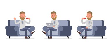 İş adamı karakter vektör dizaynı. 74 numara.