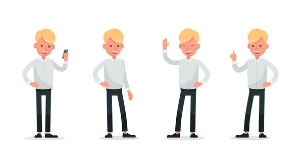 Set of Businessman character vector design. no35