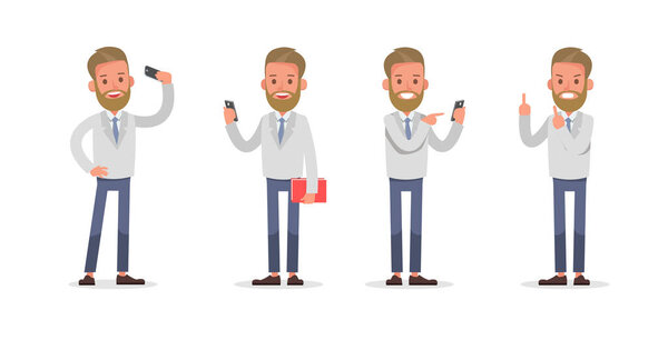 Set of Businessman character vector design. no65