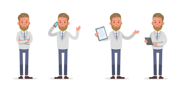 Set of Businessman character vector design. no68