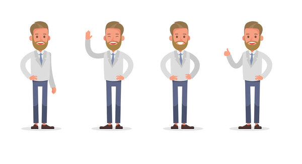 Set of Businessman character vector design. no69