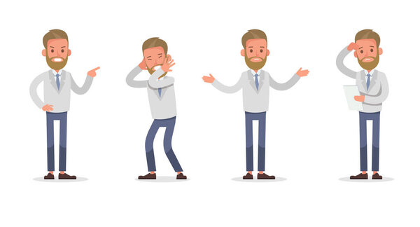 Set of Businessman character vector design. no71