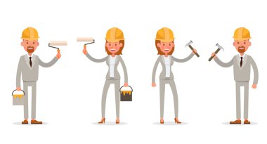 İş adamı ve İş kadını karakter tasarımı seti. 93 numara.