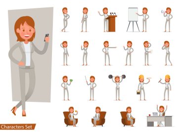 İş kadını karakter vektör dizaynı. 36 numara.