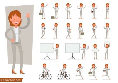 İş kadını karakter vektör dizaynı. 37 numara.