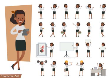 İş kadını karakter vektör dizaynı. 43 numara.