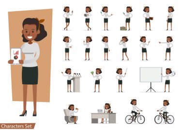 İş kadını karakter vektör dizaynı. 44 numara.