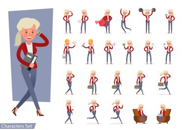 İş kadını karakter vektör dizaynı. 45 numara.