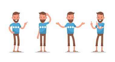 Ofis çalışanı karakter vektör tasarımı. 2 numara.