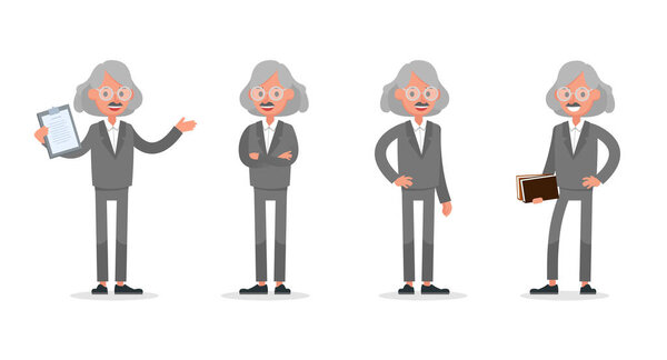 Бизнесмен делает разные жесты. Дизайн символьного вектора. no4