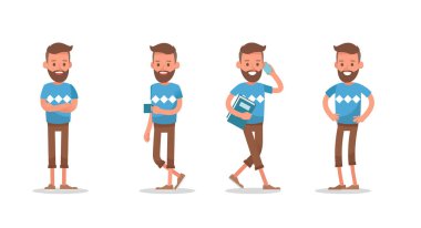 Ofis çalışanı karakter vektör tasarımı. 3 numara.