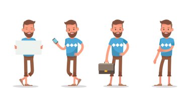 Ofis çalışanı karakter vektör tasarımı. 8 numara.