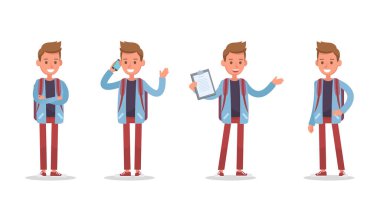 Ofis çalışanı karakter vektör tasarımı. 19 numara.